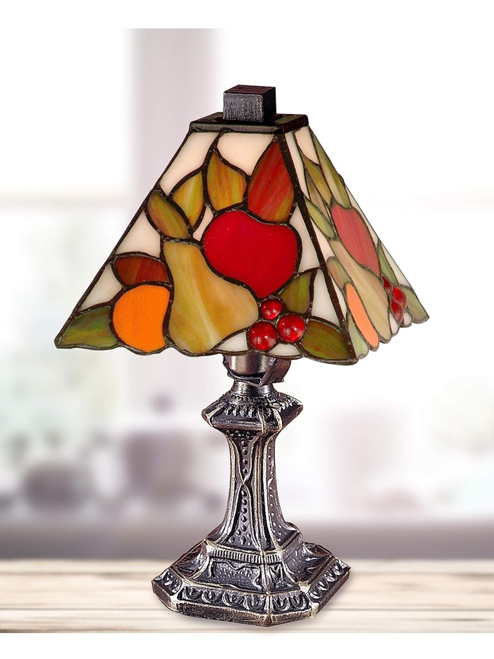 Dale Tiffany Stained Glass Fruit Tiffany-Style Table Lamp - NWOT